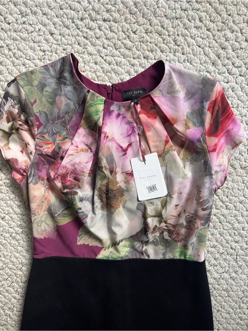 Ted Baker Pure Peony Print Top Midi Dress - Picture 2 of 5